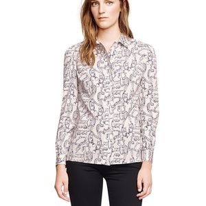 TORY BURCH SILK CELESTIAL FRENTERA BLOUSE